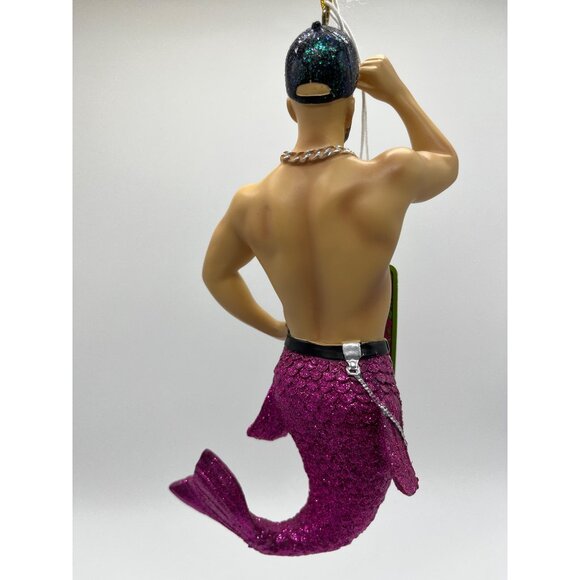 December Diamonds MERMAN Mermaid Man Gay Who's Your Daddy Bear ornament NWT - Picture 2 of 6